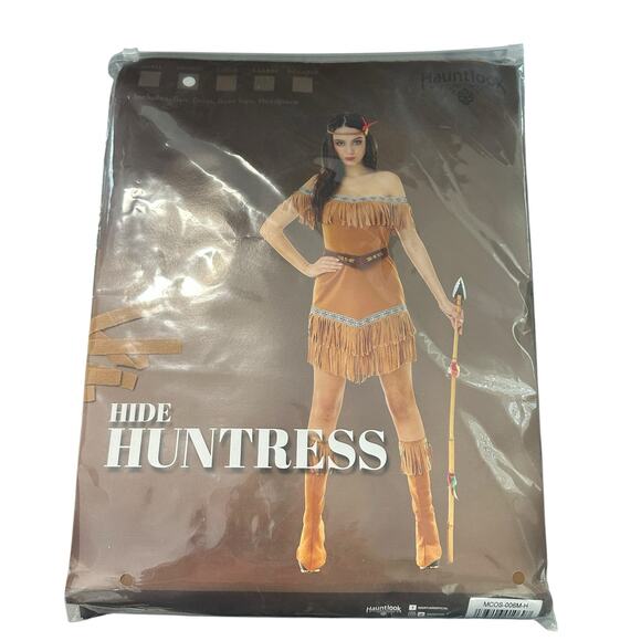 Hide Huntress Halloween Costume Native American Indian Full Outfit Medium - Picture 3 of 5
